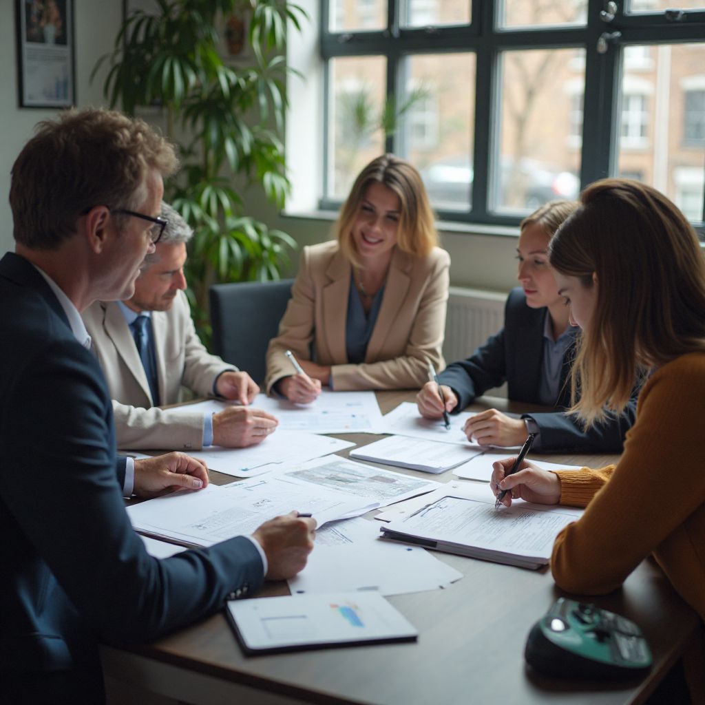 Echipa în timpul unei sesiuni de planificare strategică